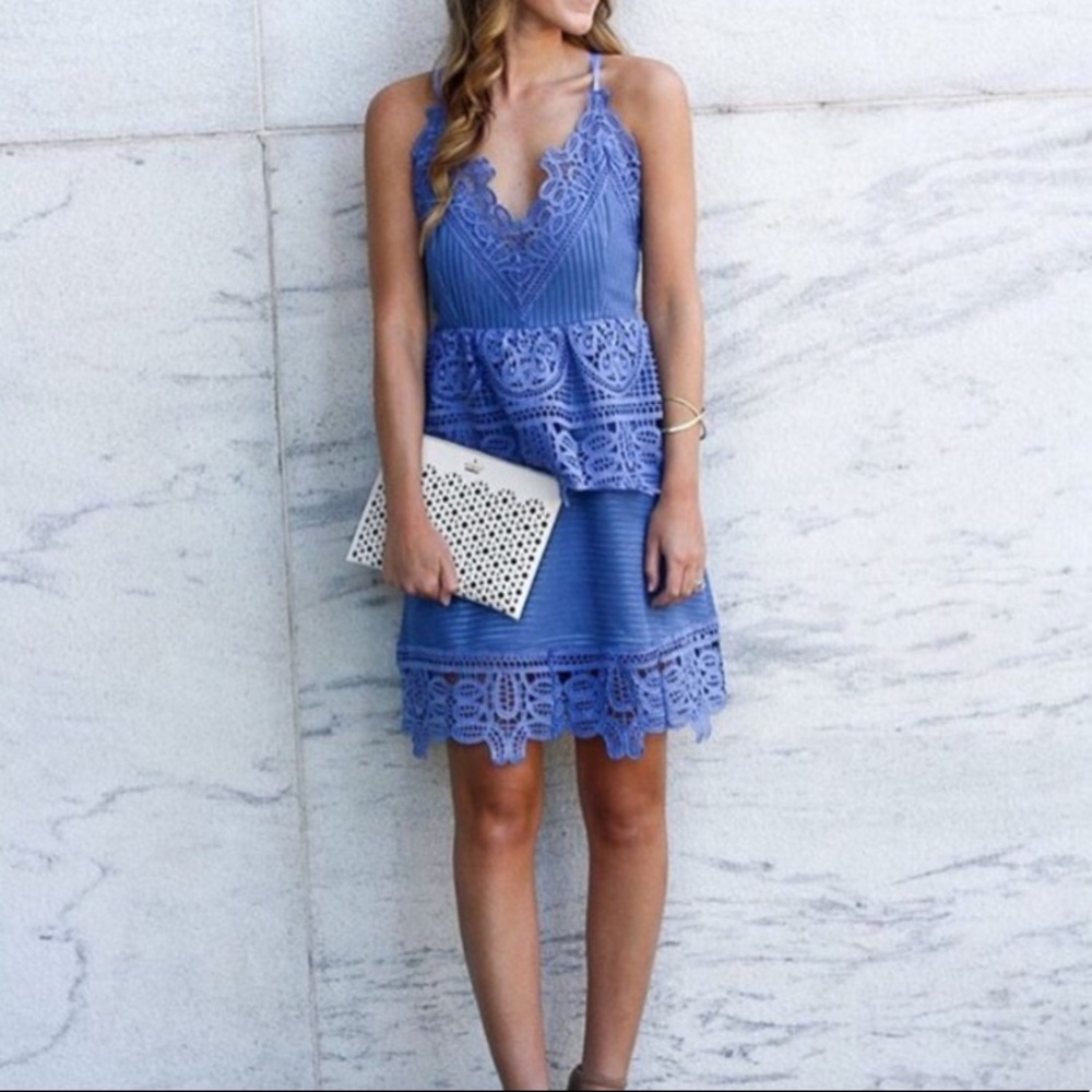 Beautiful blue dress.